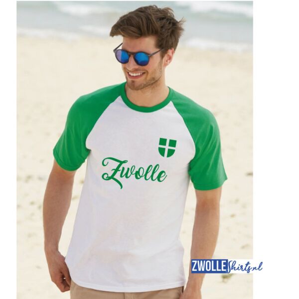 Zwolle Baseball T-shirt groen/wit Thumbnail