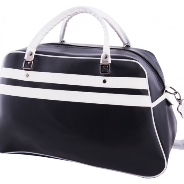 Retro Sporttas Zwart/Wit Thumbnail