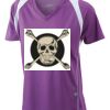  James & Nicholson Ladies' Running-T (paars/wit) Thumbnail