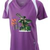  James & Nicholson Ladies' Running-T (paars/wit) Thumbnail