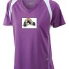 James & Nicholson Ladies' Running-T (paars/wit) Thumbnail