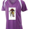  James & Nicholson Ladies' Running-T (paars/wit) Thumbnail
