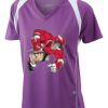  James & Nicholson Ladies' Running-T (paars/wit) Thumbnail