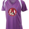  James & Nicholson Ladies' Running-T (paars/wit) Thumbnail