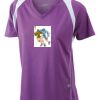  James & Nicholson Ladies' Running-T (paars/wit) Thumbnail
