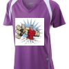  James & Nicholson Ladies' Running-T (paars/wit) Thumbnail