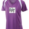  James & Nicholson Ladies' Running-T (paars/wit) Thumbnail