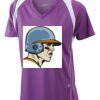  James & Nicholson Ladies' Running-T (paars/wit) Thumbnail
