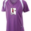  James & Nicholson Ladies' Running-T (paars/wit) Thumbnail