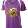  James & Nicholson Ladies' Running-T (paars/wit) Thumbnail