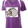  James & Nicholson Ladies' Running-T (paars/wit) Thumbnail