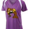  James & Nicholson Ladies' Running-T (paars/wit) Thumbnail
