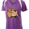  James & Nicholson Ladies' Running-T (paars/wit) Thumbnail