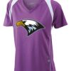  James & Nicholson Ladies' Running-T (paars/wit) Thumbnail