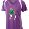  James & Nicholson Ladies' Running-T (paars/wit) Thumbnail