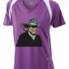  James & Nicholson Ladies' Running-T (paars/wit) Thumbnail