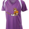  James & Nicholson Ladies' Running-T (paars/wit) Thumbnail