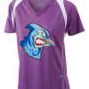  James & Nicholson Ladies' Running-T (paars/wit) Thumbnail