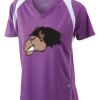  James & Nicholson Ladies' Running-T (paars/wit) Thumbnail