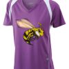  James & Nicholson Ladies' Running-T (paars/wit) Thumbnail