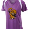  James & Nicholson Ladies' Running-T (paars/wit) Thumbnail