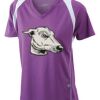  James & Nicholson Ladies' Running-T (paars/wit) Thumbnail