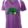  James & Nicholson Ladies' Running-T (paars/wit) Thumbnail