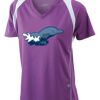  James & Nicholson Ladies' Running-T (paars/wit) Thumbnail