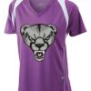  James & Nicholson Ladies' Running-T (paars/wit) Thumbnail
