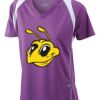  James & Nicholson Ladies' Running-T (paars/wit) Thumbnail