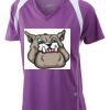  James & Nicholson Ladies' Running-T (paars/wit) Thumbnail