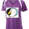  James & Nicholson Ladies' Running-T (paars/wit) Thumbnail