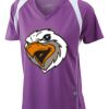  James & Nicholson Ladies' Running-T (paars/wit) Thumbnail