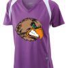  James & Nicholson Ladies' Running-T (paars/wit) Thumbnail