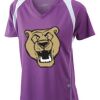  James & Nicholson Ladies' Running-T (paars/wit) Thumbnail