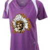  James & Nicholson Ladies' Running-T (paars/wit) Thumbnail