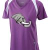  James & Nicholson Ladies' Running-T (paars/wit) Thumbnail