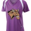  James & Nicholson Ladies' Running-T (paars/wit) Thumbnail