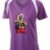  James & Nicholson Ladies' Running-T (paars/wit) Thumbnail