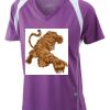  James & Nicholson Ladies' Running-T (paars/wit) Thumbnail
