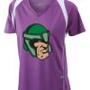  James & Nicholson Ladies' Running-T (paars/wit) Thumbnail