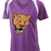  James & Nicholson Ladies' Running-T (paars/wit) Thumbnail