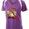  James & Nicholson Ladies' Running-T (paars/wit) Thumbnail