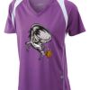  James & Nicholson Ladies' Running-T (paars/wit) Thumbnail