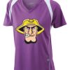  James & Nicholson Ladies' Running-T (paars/wit) Thumbnail