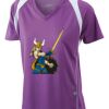  James & Nicholson Ladies' Running-T (paars/wit) Thumbnail