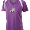  James & Nicholson Ladies' Running-T (paars/wit) Thumbnail