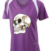  James & Nicholson Ladies' Running-T (paars/wit) Thumbnail