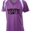  James & Nicholson Ladies' Running-T (paars/wit) Thumbnail