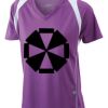  James & Nicholson Ladies' Running-T (paars/wit) Thumbnail